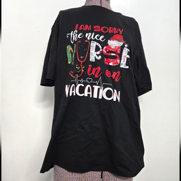 Source Unknown Tops - I Am So Sorry The Nice Nurse Is On Vacation Black T-Shirt Size Large Womens